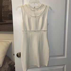 Tobi white bodycon dress with mesh detail